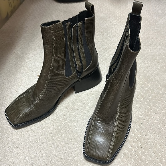 Jeffrey Campbell Green Square Toe Boots - Picture 2 of 4